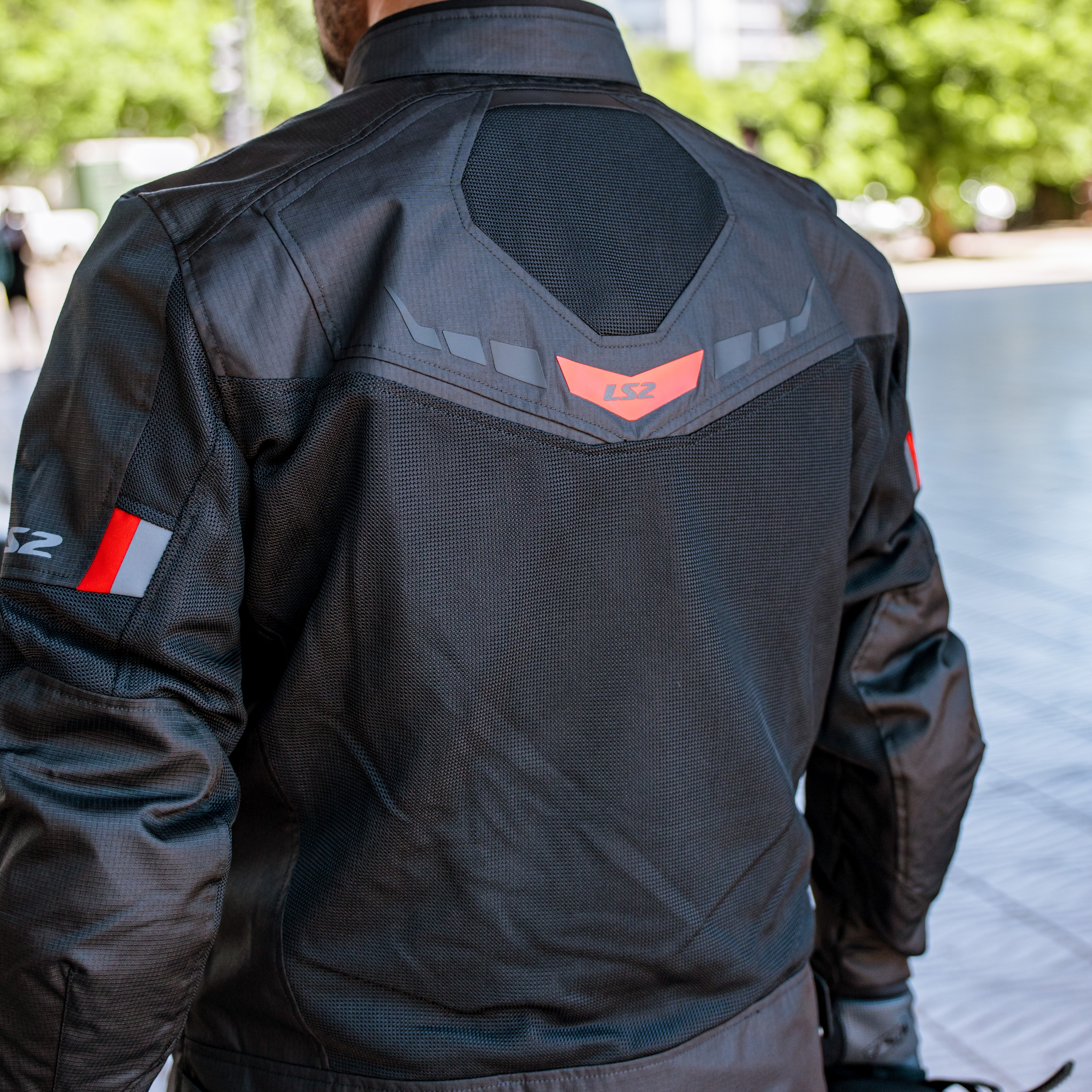 Campera Ls2 Garda Air Hombre Negra / Rojo